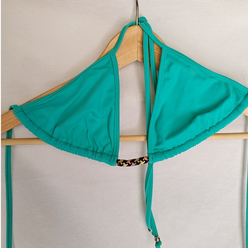 Milly Cabana Laguna‎ Turquoise Bikini Top Triangle Itsy Bitsy Swimwear Size S